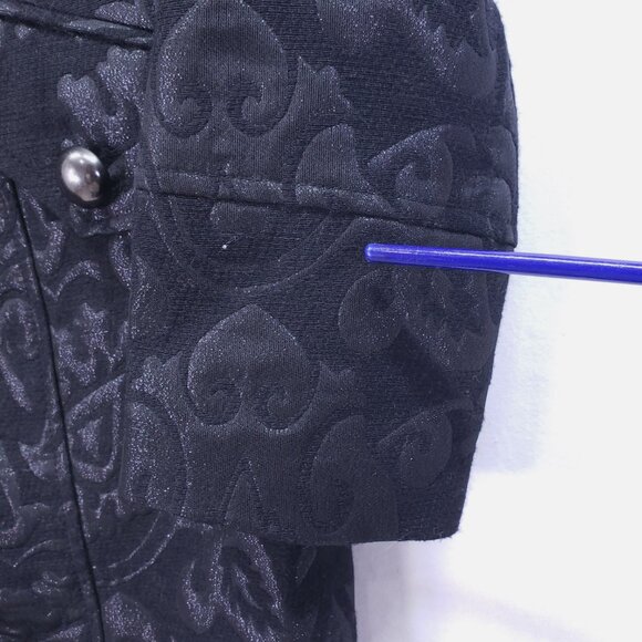 Insight New York Black Military Styled Jacquard Wool Blend Coat Size 10 Gothic - Picture 13 of 16